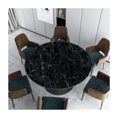 Modern minimalist restaurant round table cloth black marble table cover for dining table 13colors free shipping
