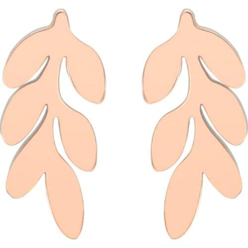 Simplify Stainless Steel Leaf Earrings Leaves Stud Earing Plant Botanical Jewelry Hawaiian Holiday Bronics for Women Wholesale