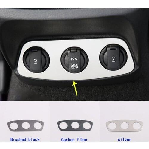 Stainless Steel Back Rear Socket Charge Cigarette Smoke Lighter Switch Frame For Hyundai Santa Fe SantaFe 2019 2020 2021