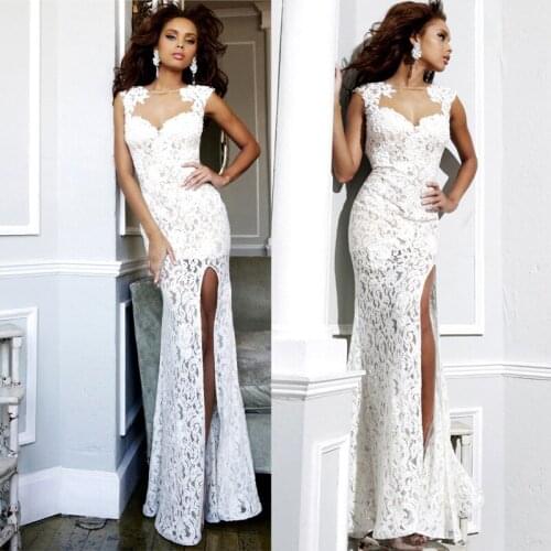 Vestido de festa longo 2018 Sexy Lace Mermaid Appliques Sleeveless Floor-Length Formal party prom gown bridesmaid dresses