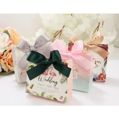 MagiDeal 10pcs Paper Chocolate Candy Bags Boxes Gift Bags with Ribbon Wedding Baby Showers Birthday Party Favor Supplies