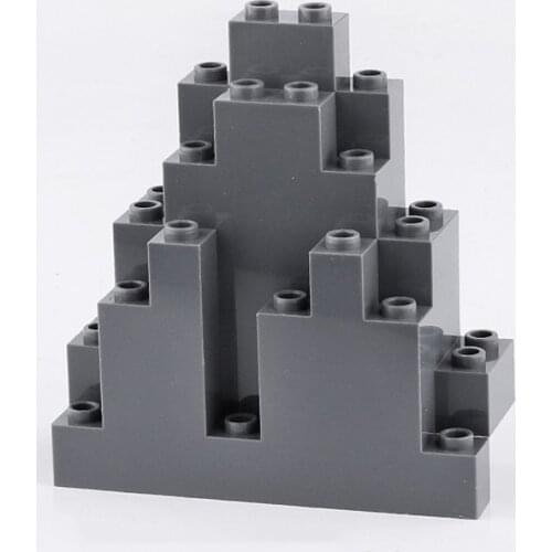 10 Pcs/lot City Bricks DIY Decoration Dark Gray Hill / Mountain Rockery Stone Rock Educational Building Blocks Kids Gift X384