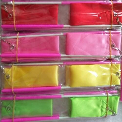 100pcs/lot 2M Dance Ribbons Gym Rhythmic Gymnastics Rod Art Ballet Twirling Sticks For children dance play