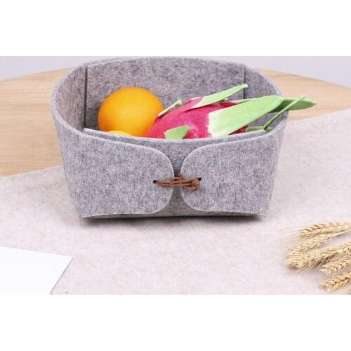1PC DIY Foldable Living Room Tea Table Organizer Nordic Style Sundries Box Felt Storage Basket Bedroom Socks Storage