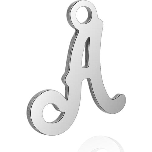 26 Letters Stainless Steel Jewelry Accessories English Letter Shape Diy Earring Small Pendant, Charms for Necklace Making