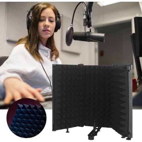 3 or 5 Adjustable Metal Panels Broadcast Studio Isolation Noise Reducing Sound Absorbing Microphone Shield