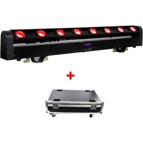 8pcs + Flight Case Lyre 8 x 10w Sweeper Bar Led Beam Moving Head Light White Color Or RGBW 4in1 Moving Head Led Bar Stage Light