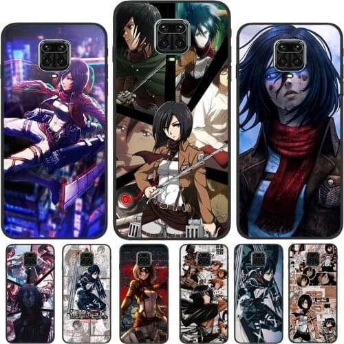 Mikasa Attack On Titan For Xiaomi Redmi Note 10 Pro 8T 9S Note 7 8 9 Pro Case For Redmi K40 9C 9A 9T Back Cover