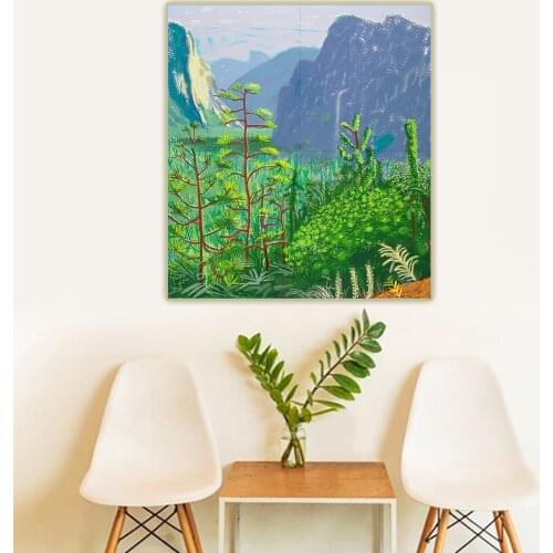 Citon David Hockney《The Arrival of Spring in Woldgate, East Yorkshire》Canvas Oil Painting Wall Background Decor Home Decoration