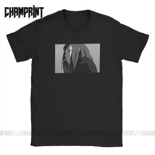Mamimi FLCL Mens T Shirts Japanese Anime Manga Cigarette Funny Tees Short Sleeve Crew Neck T-Shirts Pure Cotton Gift Idea Tops