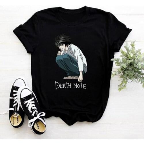 Shirts for women Death Note Anime T Shirt Women Kawaii Summer Tops Cartoon Graphic Tees Manga Girl Fashion Tshirt Female