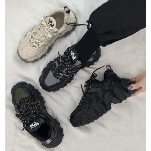 Inschao 2021 New Spring Sports Net Red Super Fire Versatile Thick Soled Casual Shoes Daddy Shoes