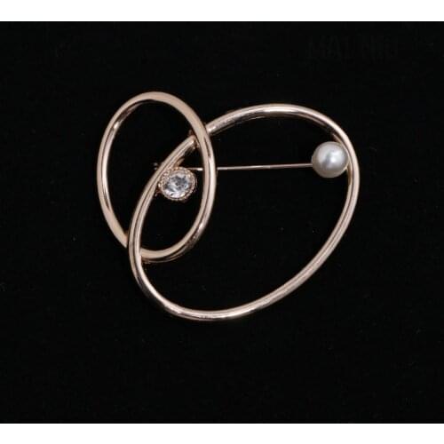 Korean Ladies Geometric Brooches Pins Simple Gold Metal Round Coat Sweater Shawl Cardigan Scarf Brooch Lapel Pin Women Jewelry