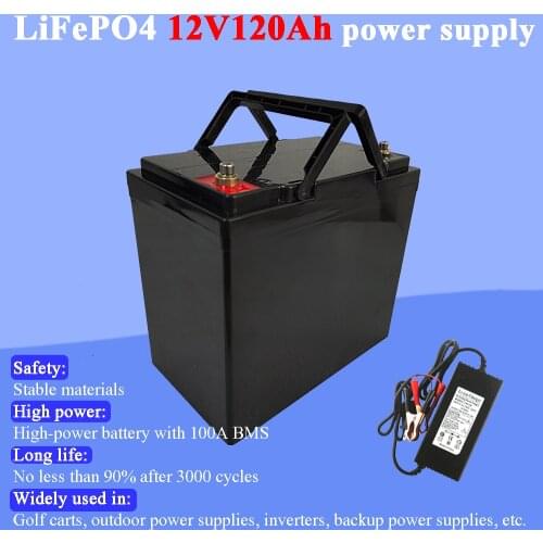 Land Voyager 12.8v 120AH lifepo4 battery with 100A BMS 12V 120Ah battery for go cart UPS Household appliances Inverter 14.6V 10A