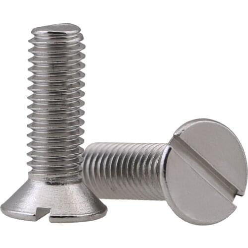 M3 M4 M5 304 stainless steel slotted countersunk head screw slotted flat head screw gb68 20Pcs