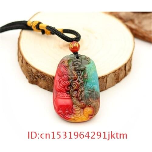 Men Hand Pendant Jadeite Natural Gifts Necklace Color Women Toad Chinese Jewelry for Fashion Carved Jade Charm Amulet
