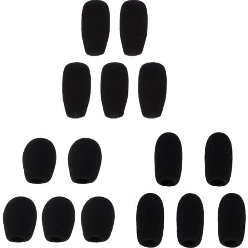 Pack Of 5 Black Microphone Mic Sponge Cover Wind Muffs Dustproof Anti-noise