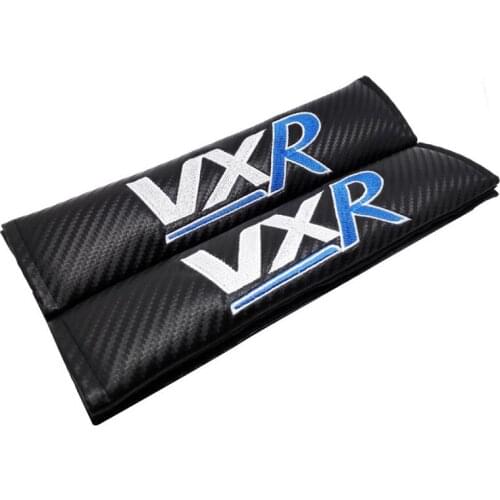 Embroidery VXR Tail emblem carbon fiber seat belt cover shoulder pad for toyota LAND CRUISER PRADO RAV4 Highlander accessories