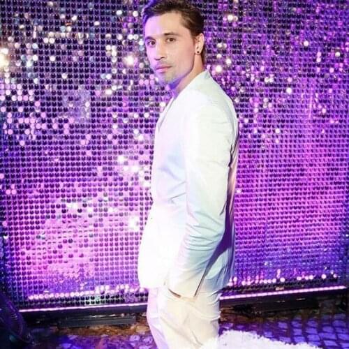 Iridescence Shimmer Wall Panel Glam Backdground Shop Window Background Board Pet Sequin Wedding Party Backdrop Stage Plate shiny