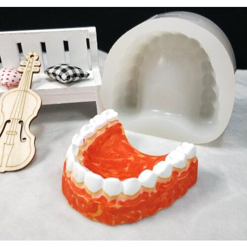 QT0272 PRZY Denture Soap Mold Silicone Mold Gypsum Chocolate Candle Molds Soap Mould Gums Soap Moldsclay Resin Silicone Rubber