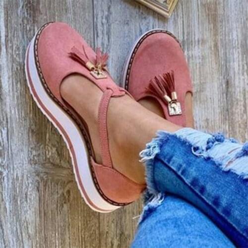 Women Flat shoes Summer Vulcanized shoes Solid Color Thick Bottom Womens Sandals Fashion Tassel Casual Style Womens Shoes