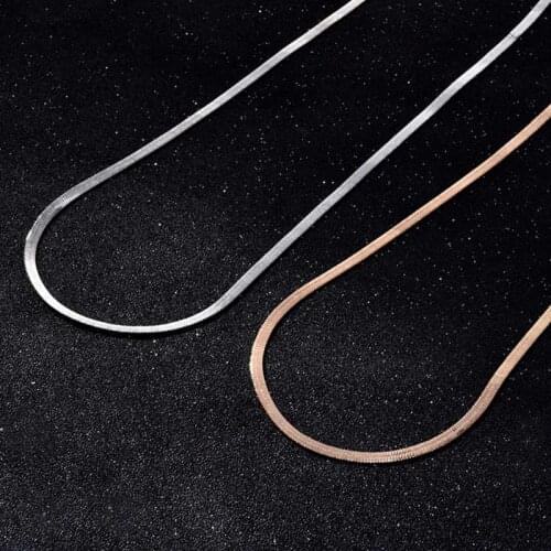 Chic Flat Snake Bone Herringbone Elegant Chain Necklace Choker Gold Silver Color For Women Party Wear Jewelry