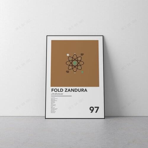 Fold Zandura - Ultraforever - Minimal Art Indie Rock Illustration Shoegaze 90s Music Lover Poster Alternative Minimalist