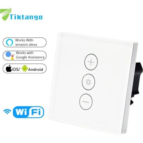 Tiktango WiFi Smart Wall Touch Light Dimmer Switch Smart Life/Tuya APP Remote Control Works with Alexa and Google Home