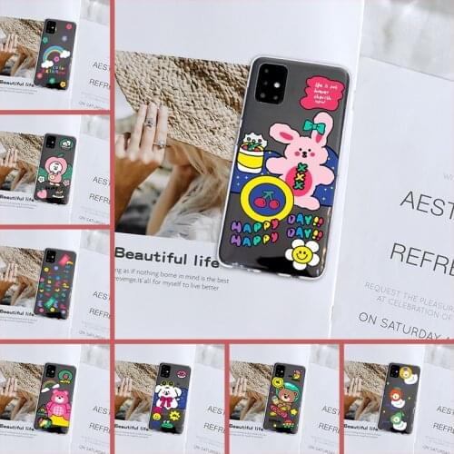 Back Cover For Samsung Galaxy A10 A20 A30 A40 Soft Silicone Cartoon Dog Cute Rabbit Phone Case For Samsung A50 A60 A70 A80