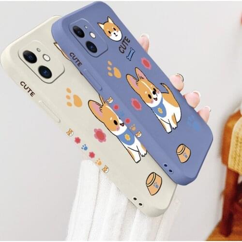 Pet Dog Lens Protection Case For iPhone 12 11 Pro Max Soft Liquid Silicone Phone Cover For X XR XS MAX SE2020 8 7 6 6S Plus Case