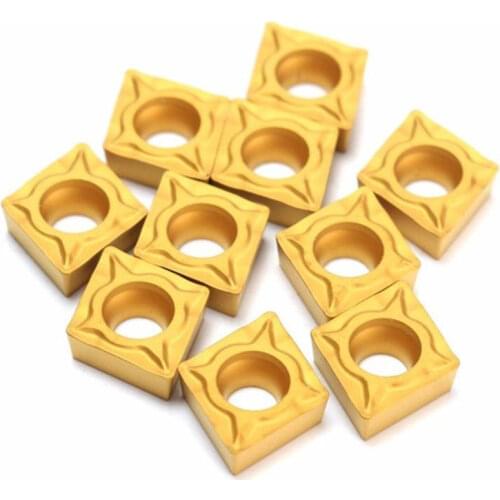 10pcs/box CCMT060204-HM YBC251 Carbide Insert Titanium Coated Carbide Cutter Turning Tool CNC Lathe Blades