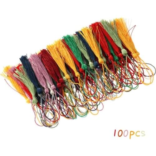 100pcs/Pack Polyester Silk Tassel Fringe Cotton Tassels Trim For Sewing Curtains Accessories DIY Wedding Decoration