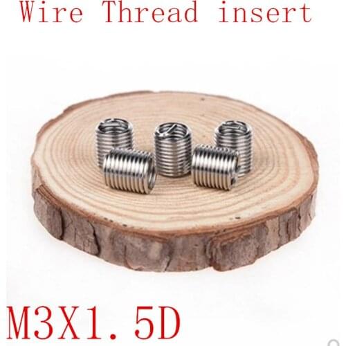 100pcs M3*0.5*1.5D Wire Thread Insert Stainless Steel 304 Wire Sleeve, M3 Screw Bushing Helicoil Wire Thread Repair Inserts