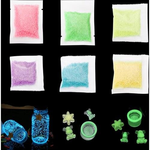 20g/Lot Colorful Super Luminous Particles Luminous Sand Stone Fluorescent Glow Dark Pigment for DIY Epoxy Resin Mold Fillings