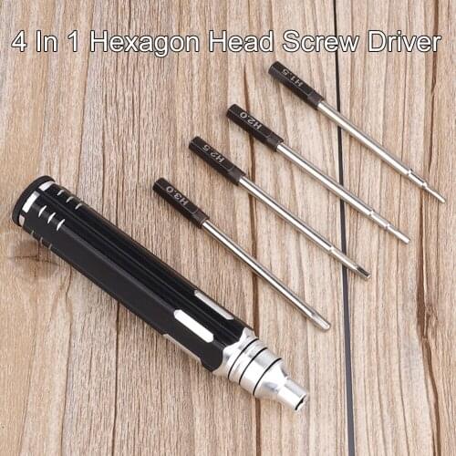 4 In 1 Hexagon Head Screw Driver Hex Screw Driver Tools Set Screw Driver Kit RC Helicopter Car Supplies H1.5 H2.0 H2.5 H3.0