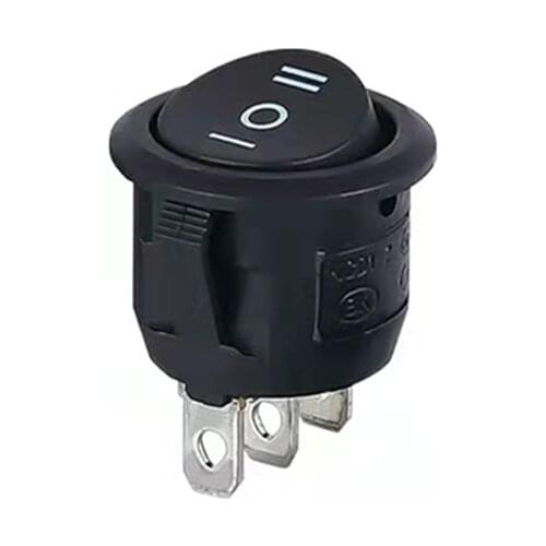 5Pcs 22mm Diameter Small Round Boat Rocker Switches Black Mini Round Black 3Pin ON-OFF ON-OFF-ON Rocker Switch