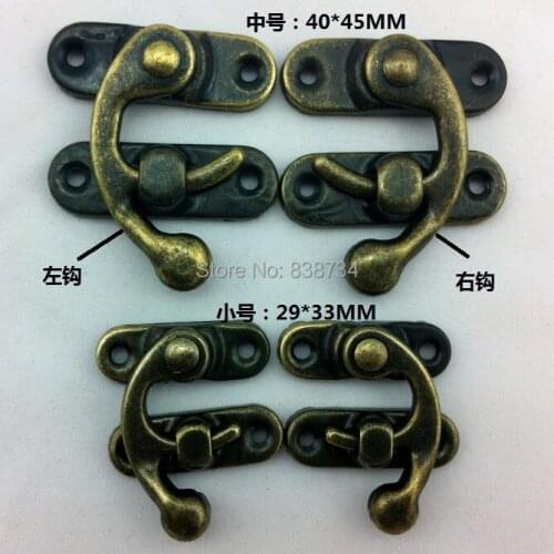 50pcs 40*45mm steel with bronzy box lock hasp