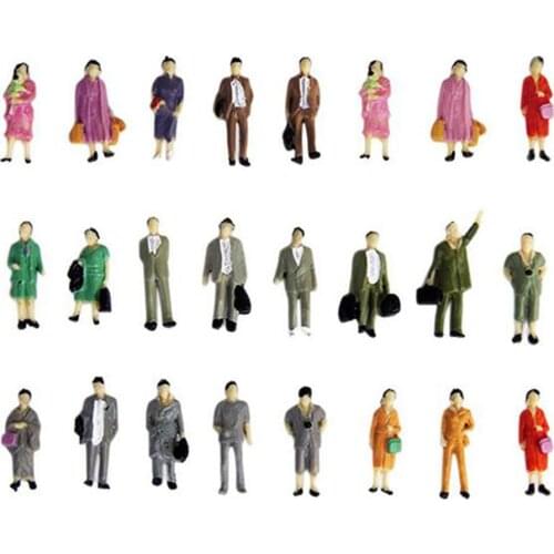 50 Packs 1:87 People Mini Models People for Train Layout Ornaments Accs