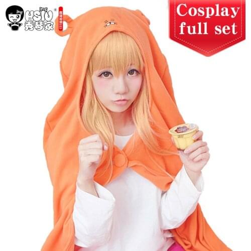 HSIU Umaru Doma of Himouto! Umaru-chan Cosplay Costumes cloak Shirt Tight pants wig Halloween Costume XIUQINJIA Cosplay