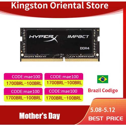 Kingston Memoria Ram ddr4 3200MHz 8gb 16gb 32g HyperX Impact SODIMM CL20 1.2V DRAM 260pin Intel Gaming Notebook memory for lapt