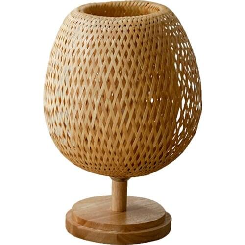 Chinese Zen bamboo table lamp Japanese bedside lamp hotel bedroom decorative table lamp