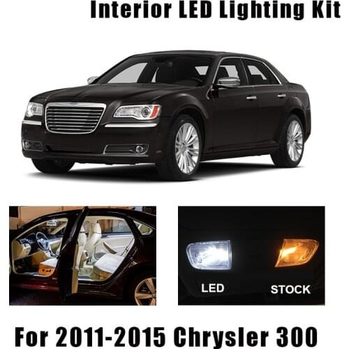 15 Bulbs White Canbus Interior LED Car Light Kit Fit For 2011 2012 2013 2014 2015 Chrysler 300 Map Dome Cargo License Lamp
