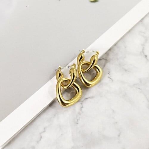 Kshmir2020 Gold Statement Earrings Chunky Triangle Earrings Female Retro Earrings Geometric Female Earrings Women Punk Metal