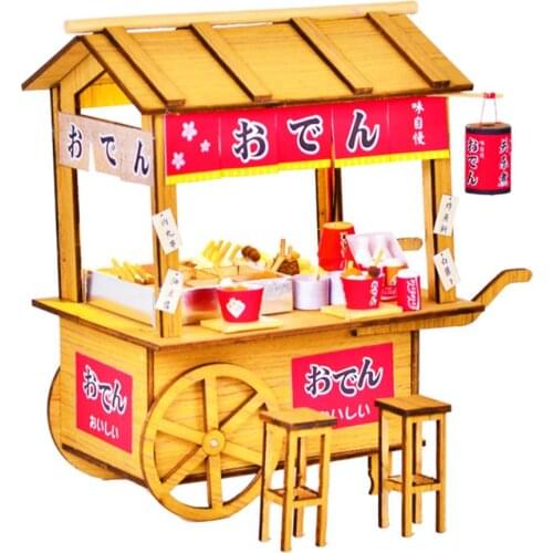 Doll House Furniture Wooden Miniature DIY Kit with Dust Cover Assemble Crafts Toy Best Birthday Gift For Children Girl