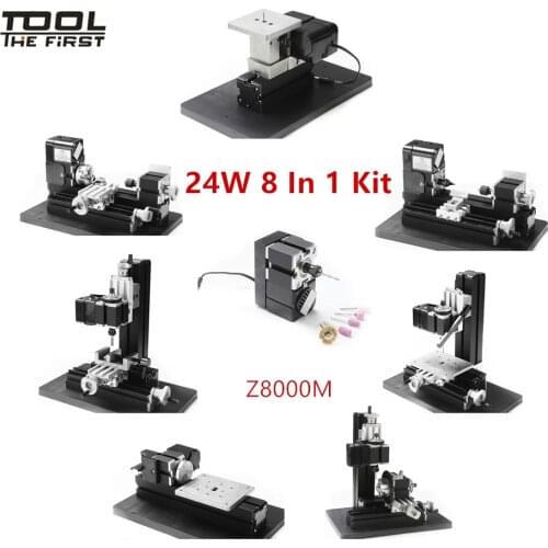 Thefirsttool Z8000M Metal Mini 8 in 1 Machine Kit Jigsaw Milling/Drilling Machine Childrens Education Gift DIY Machine Tool