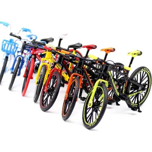 Mini 1:10 Model Alloy Bicycle Toy Diecast Metal Finger Mountain bike Racing Toy Bend Road Simulation Collection Toys for Kids