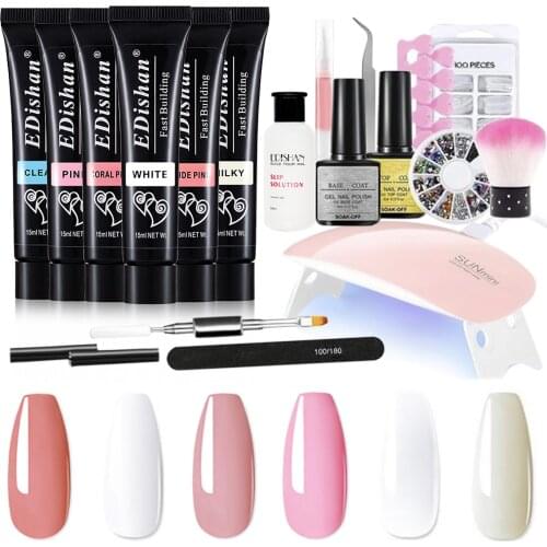 Nail Gel Set Safe Skin-friendly Extension Manicure Suit For Women Nails Accessories Quick Building Clear Gel For Nail Extension