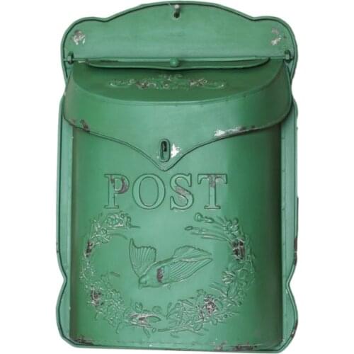 Handcrafted wall mounted post box vintage metal mailbox