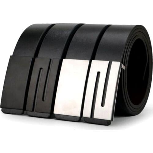 New Arrival Genuine Leather Mens Belt Cowhide Strap For Male Automatic Buckle Toothless Leather Belt Male Belts For Men