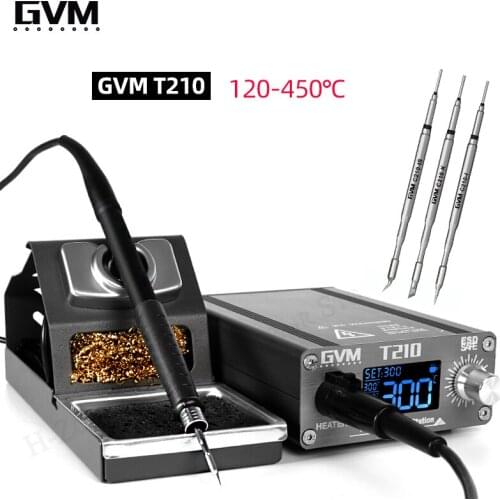 SUNSHINE GVM T210 Digital Display Adjustable Temperature Soldering Station For JBC Handle Repair Welding Tool C210 Tips